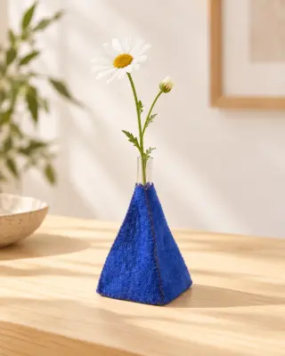 Soliflore Wool Vase Pyramide bleu électrique – Aveva