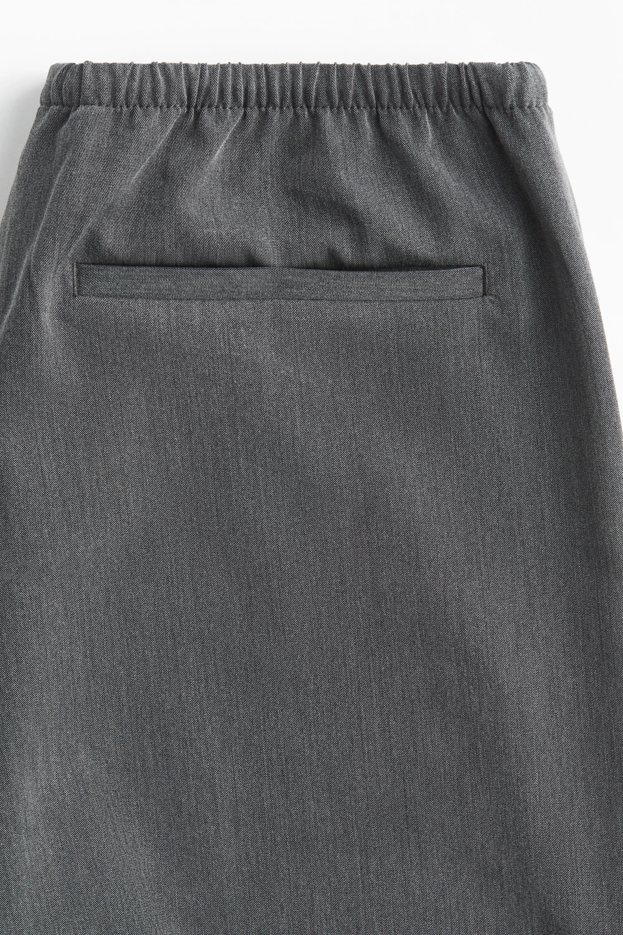 Pantalon en twill avec cordon de serrage - Gris foncé chiné