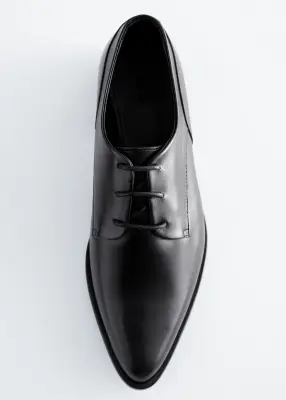Chaussures derbies en cuir - Noir — photo 2