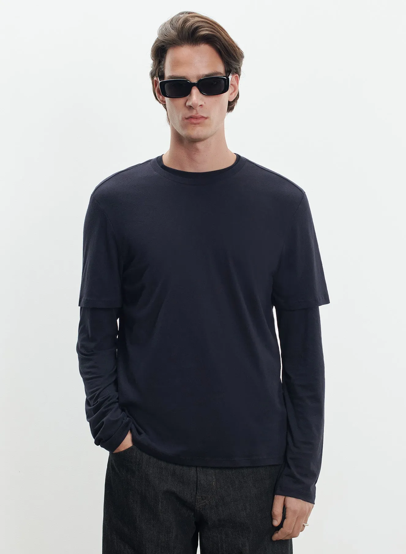 T-shirt en coton et cachemire