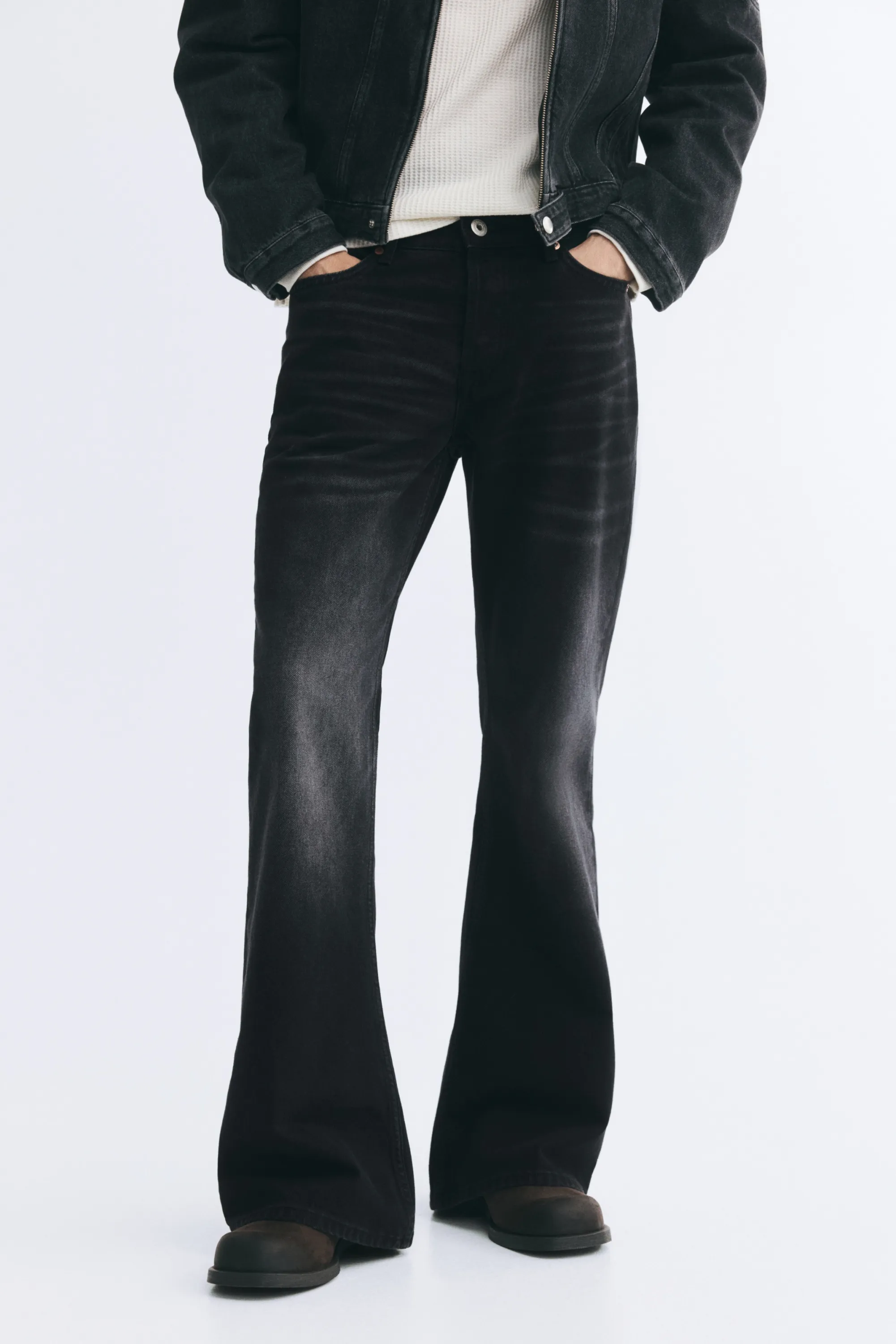 Regular Flared Jeans - Noir denim