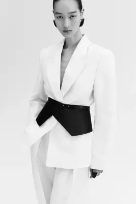 Blazer en lin mélangé - Blanc — photo 1