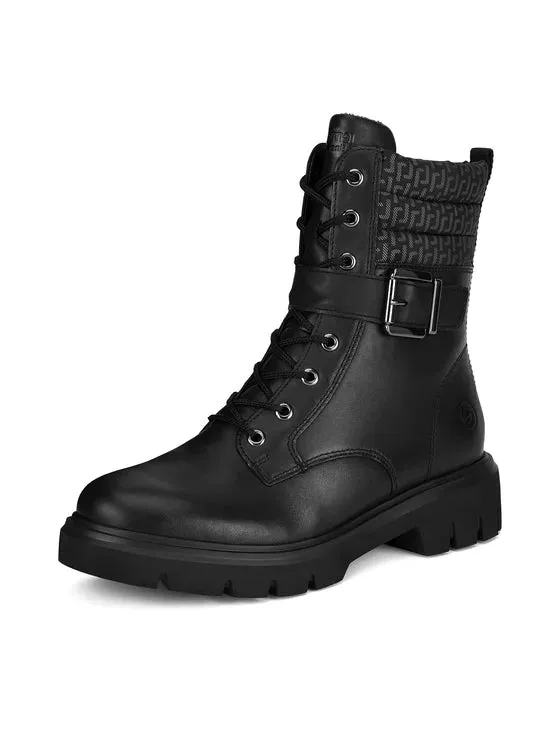 Bottines Remonte D1W71-03 Noires - Lacets Grande Pointure Femme
