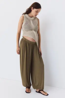 MAMA Pantalon ballon avec taille élastique - Vert kaki — photo 1