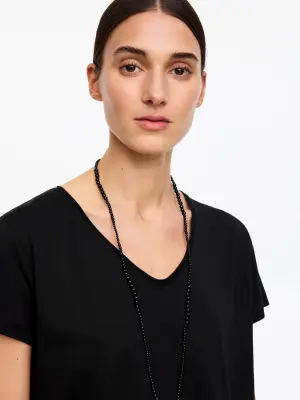 T-shirt à encolure dégagée - Noir — photo 3