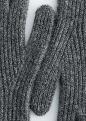 Gants en cachemire côtelé - Gris — photo 1
