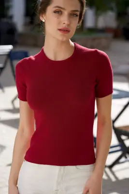Henrietta Knit Top - Bordeaux — photo 3