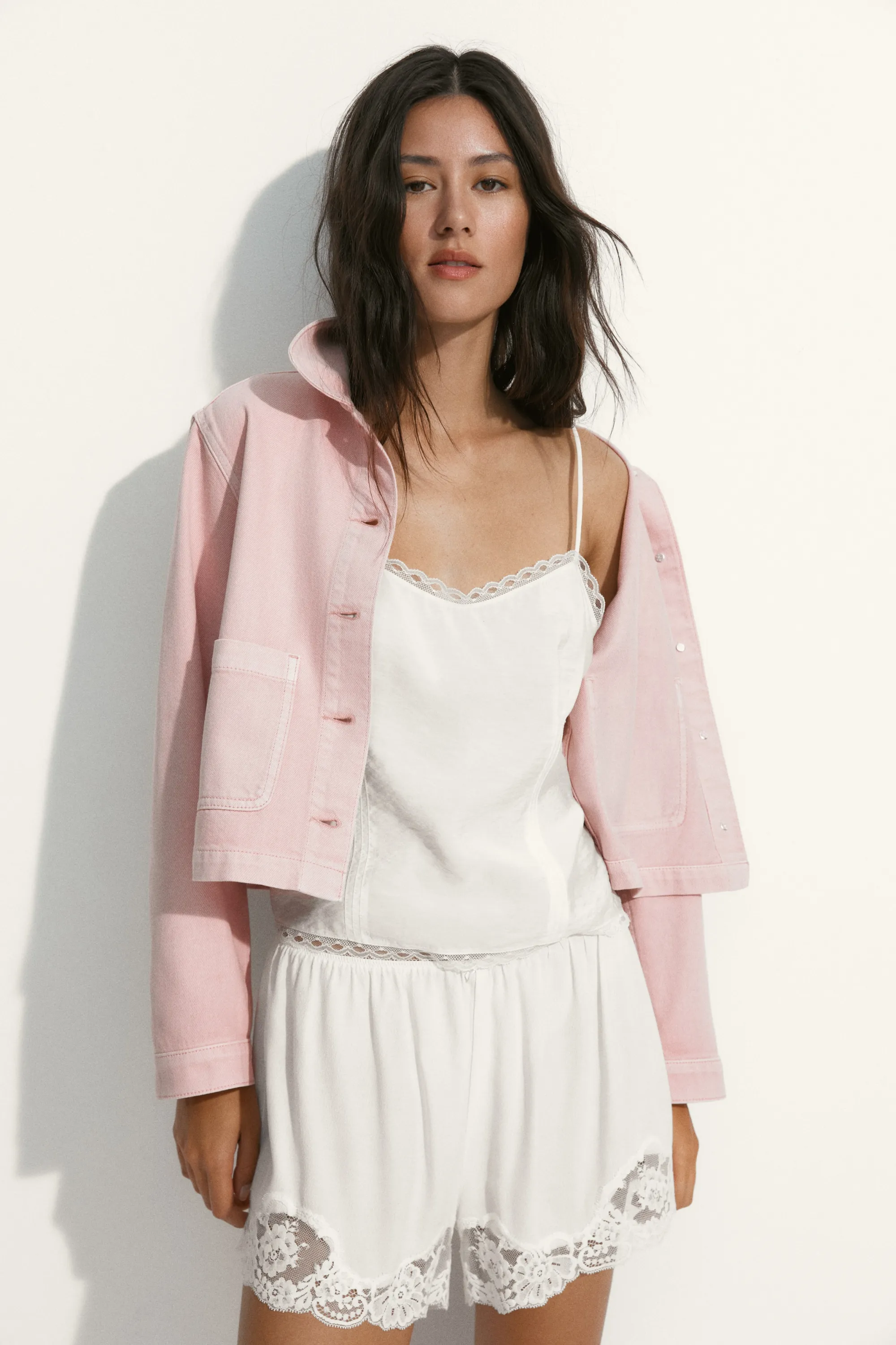 Veste en denim - Rose clair