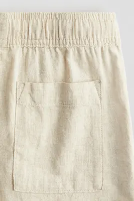 Short en lin mélangé - Beige clair — photo 2