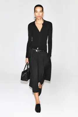 CHEMISE EN LAINE MÉRINOS SANS COUTURES - NOIR — photo 2