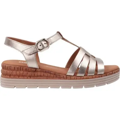 Sandales Gabor 62.701.82 Dorées - Cuir Velcro Confort Grande Pointure Femme — photo 3
