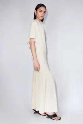 Robe en jersey avec cape - Jaune pâle — photo 3