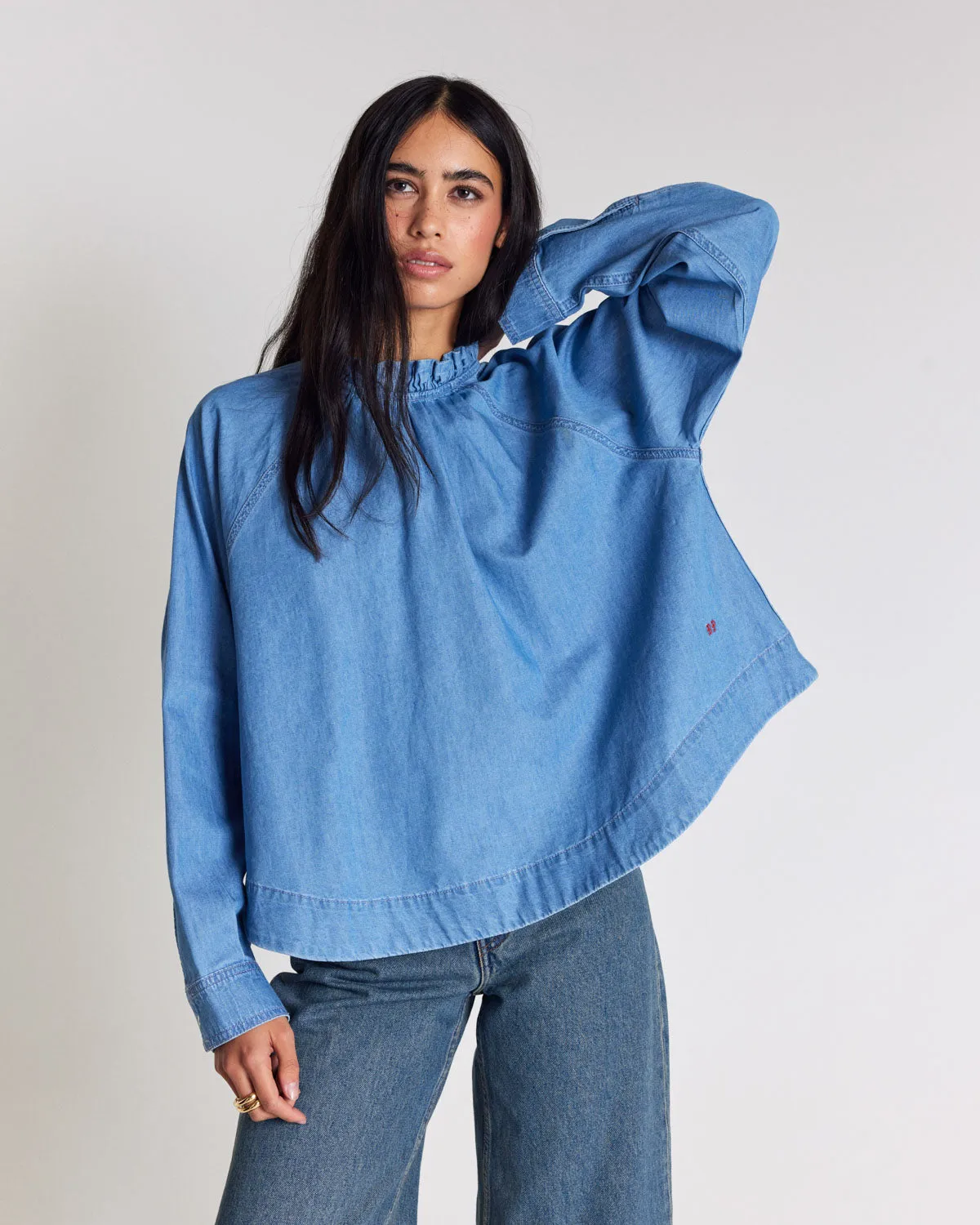 Blouse Zoelie bleu chambray