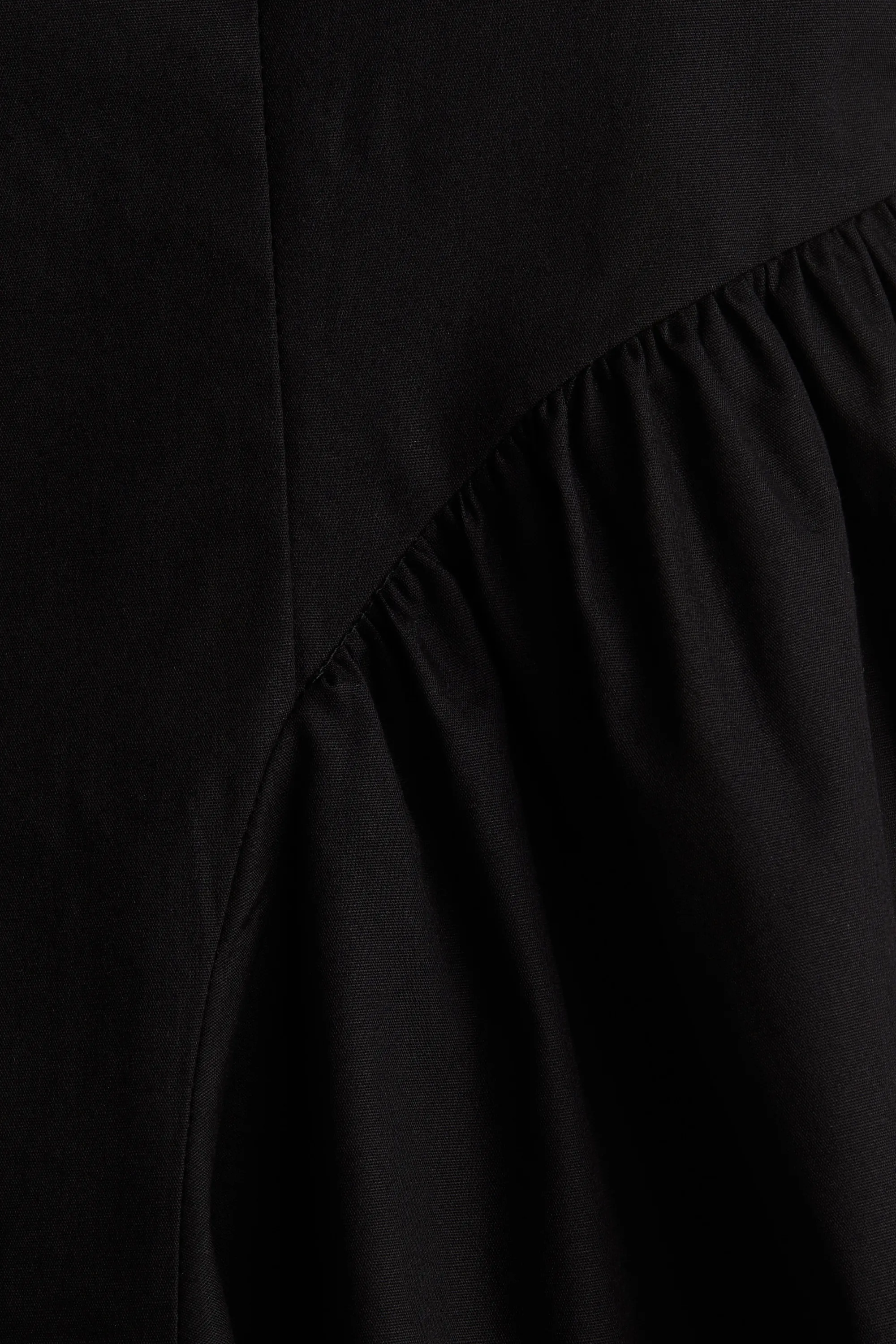 Robe en popeline de coton avec dos ouvert - Noir