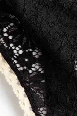 Culotte Thong en dentelle - Noir/crème — photo 3