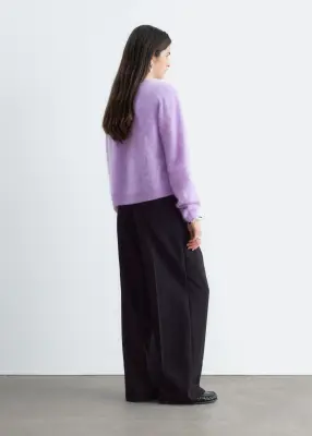 Cardigan en cachemire brossé - Lilas — photo 4