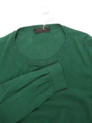 Pull col rond en coton vert prairie Prix boutique 850€ Taille M — photo 3