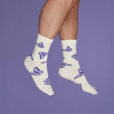 Chaussettes Papillon Mauve Coucou Suzette — photo 2