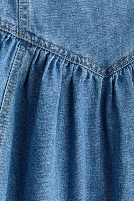 Robe avec jupe évasée - Bleu denim — photo 3