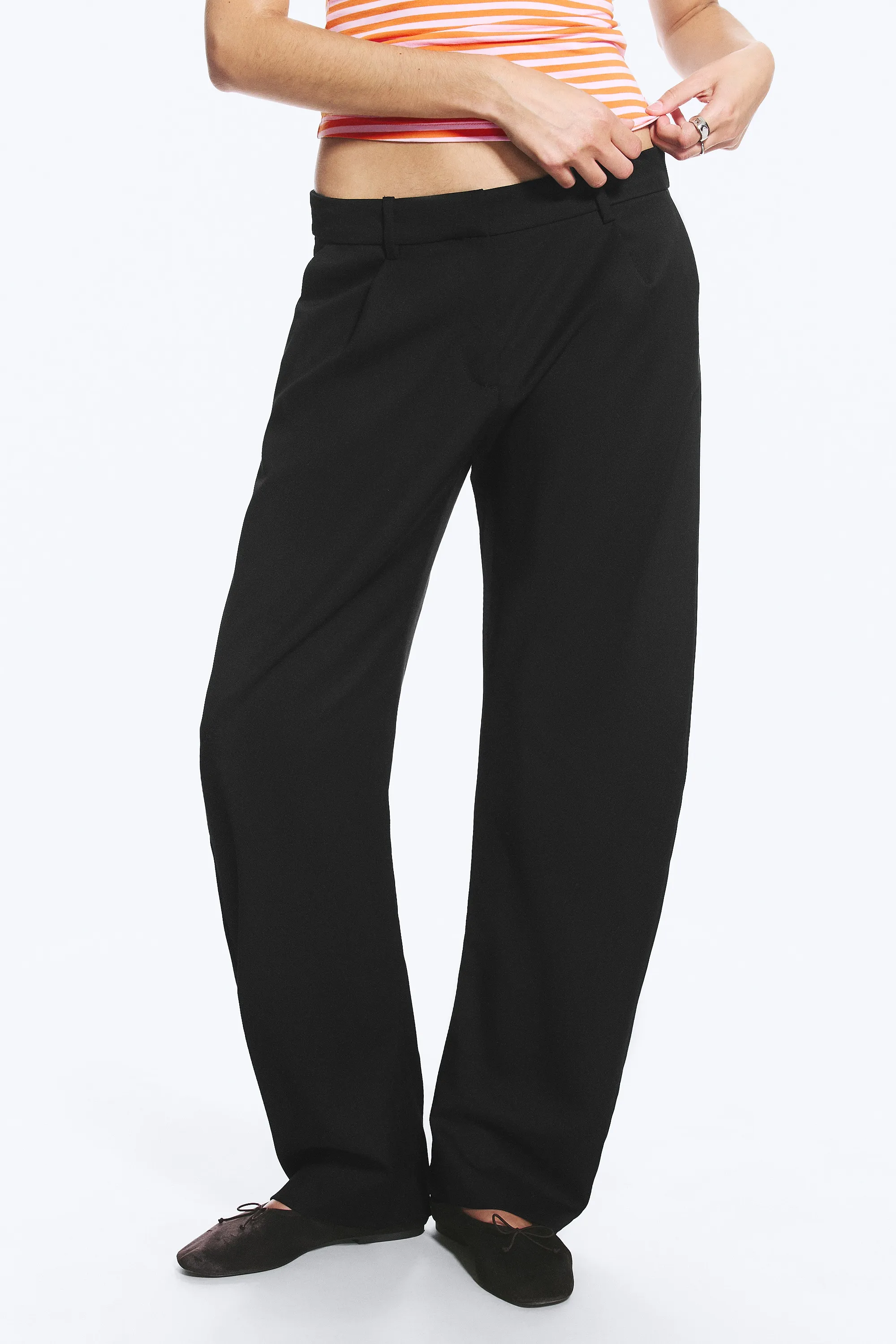 Pantalon de costume à jambes fuselées et coupe ample - Noir