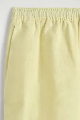 JUPE-CULOTTE EN LIN - JAUNE — photo 5