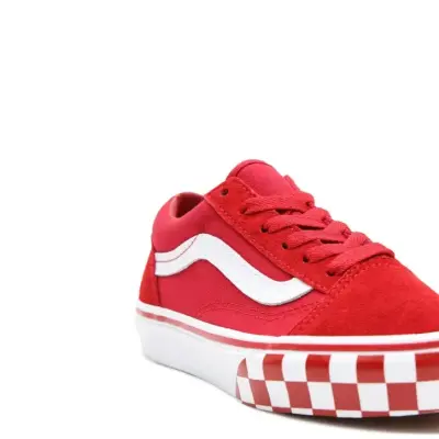 chaussures skateboard enfant vans old skool – chilli / white — photo 5