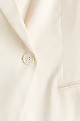 Blazer Easy-care Slim Fit en lin mélangé - Crème — photo 5