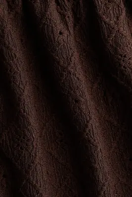 Blouse en jersey pointelle - Marron foncé — photo 5