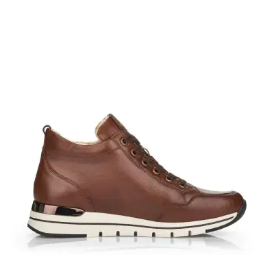 Baskets Montantes Remonte R6770-23 Marron - Cuir Lacets Zip Imperméable Grande Pointure Femme — photo 4