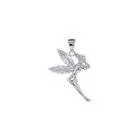 Pendentif argent rhodie fee cz 27140
