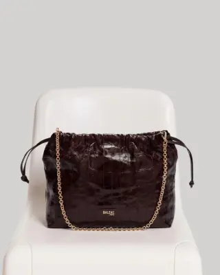 Sac Amaïa vernis froissé chocolat — photo 5