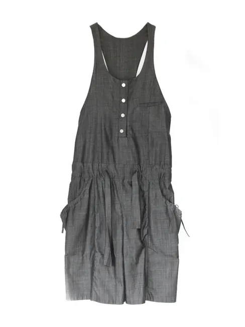 Salopette short en coton gris foncé NEUVE Taille 36/38