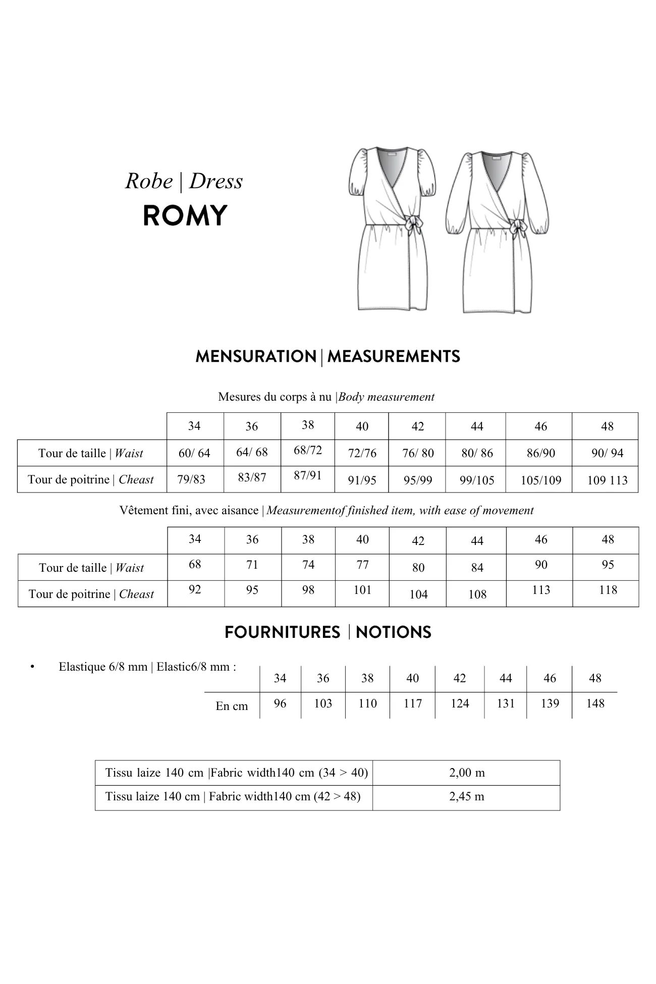 Patron PDF robe ROMY