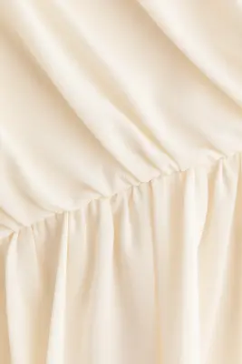 Robe asymétrique avec base à effet boule - Crème — photo 4