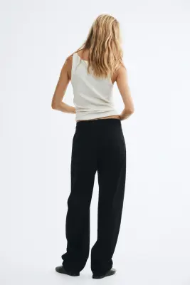 Pantalon barrel en coton - Noir — photo 2