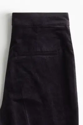 Pantalon évasé en velours - Bleu marine — photo 3