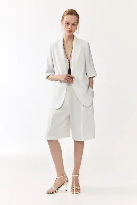 Blazer à manches courtes - Blanc — photo 1