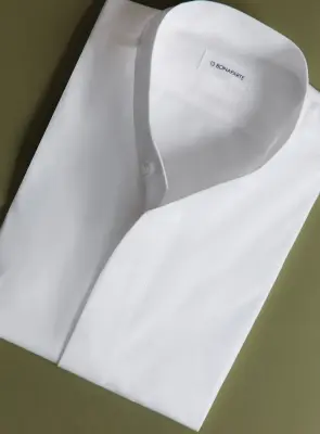 Origami Collar Shirt in White Poplin — photo 4