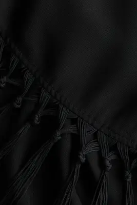 Robe en lin mélangé avec détail façon foulard - Noir — photo 2
