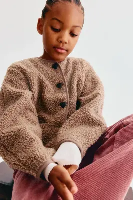 Pantalon large en velours de coton côtelé - Rose ancien — photo 1