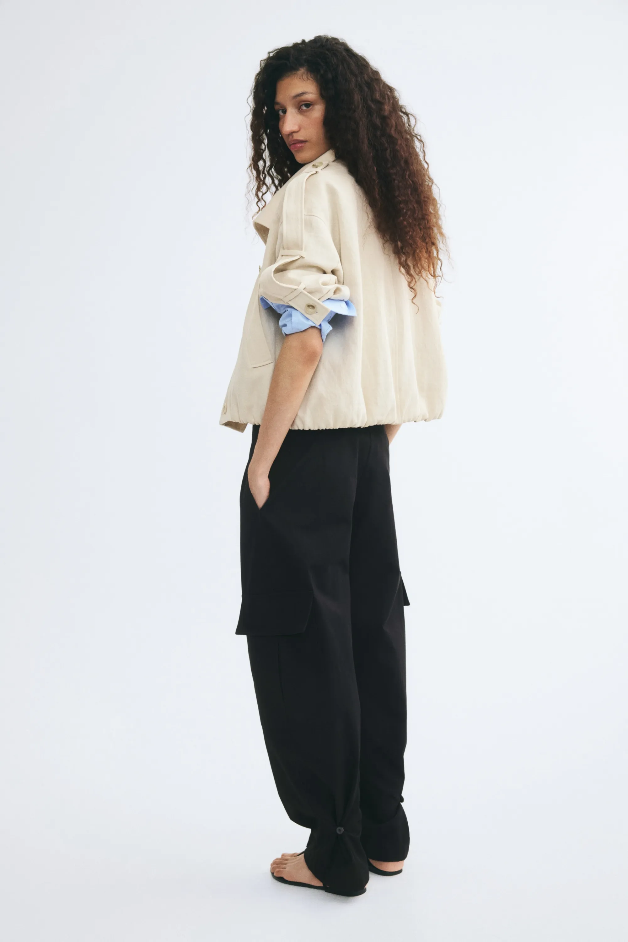 Pantalon barrel cargo - Noir