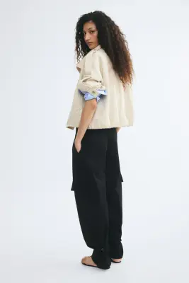 Pantalon barrel cargo - Noir — photo 1