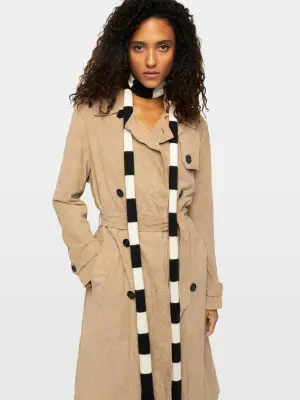 Trench Parisienne Cuir Suede Froissé — photo 4