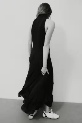 Robe maxi ruchée - Noir — photo 2