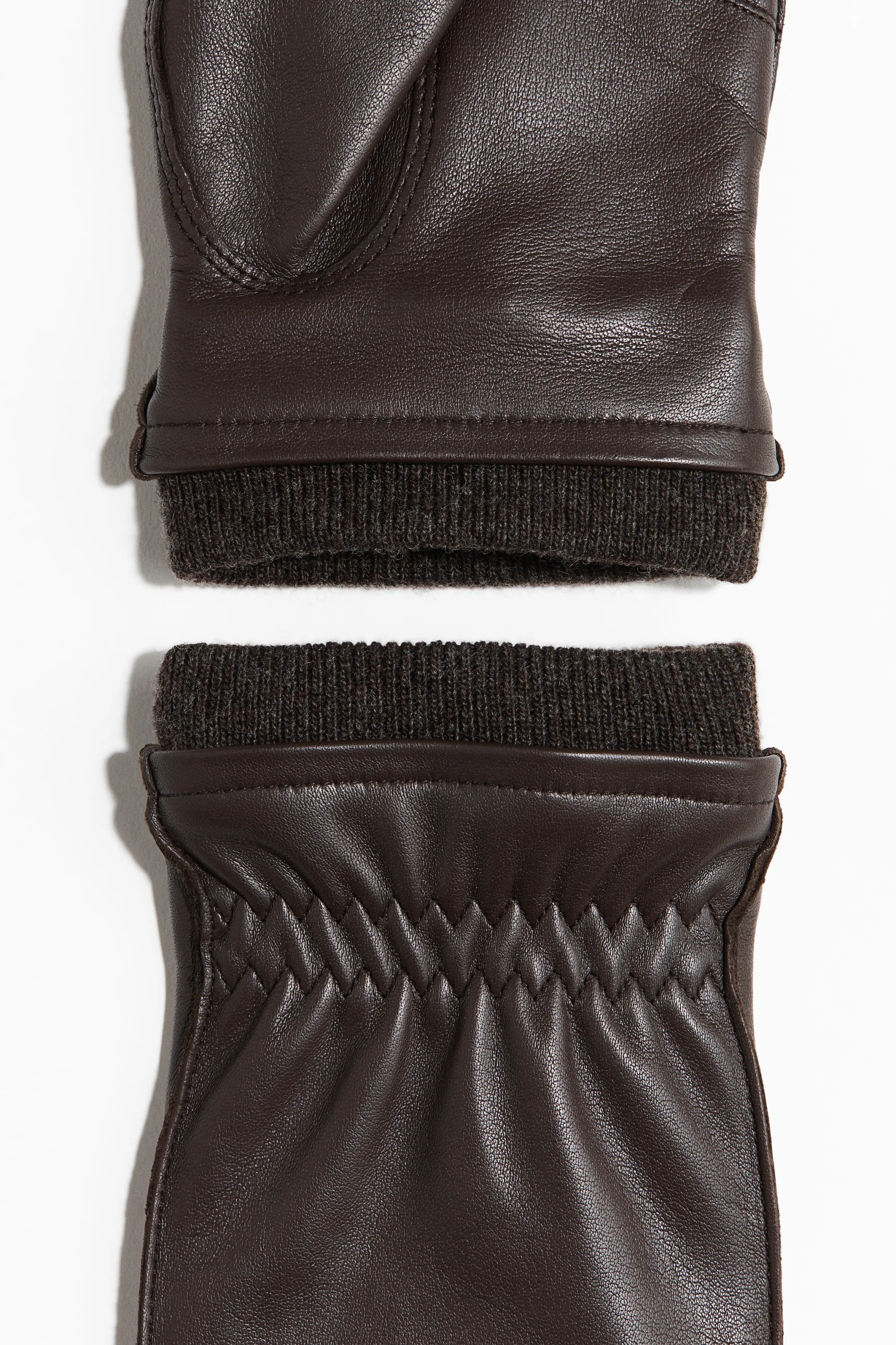 Gants en cuir - Marron foncé