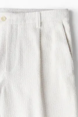 Pantalon texturé Relaxed Fit - Blanc — photo 1