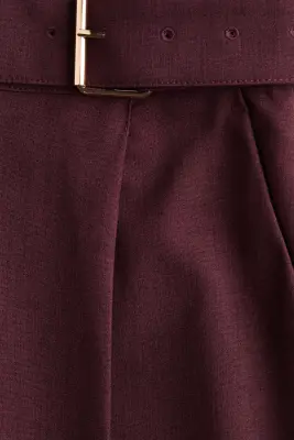 Pantalon droit avec ceinture - Violet foncé — photo 4