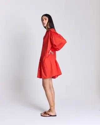 Robe Celestine rouge coquelicot — photo 3