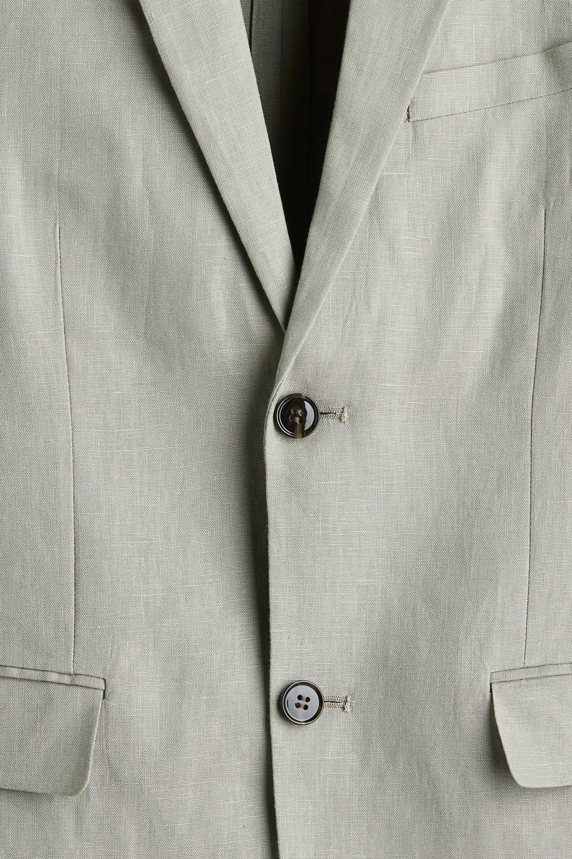 Veste Slim Fit en lin - Vert sauge