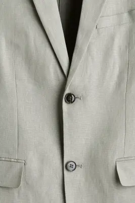 Veste Slim Fit en lin - Vert sauge — photo 1